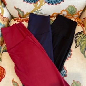 Lululemon Align Crops 21”, size 2.  3 pairs - black, navy, and red